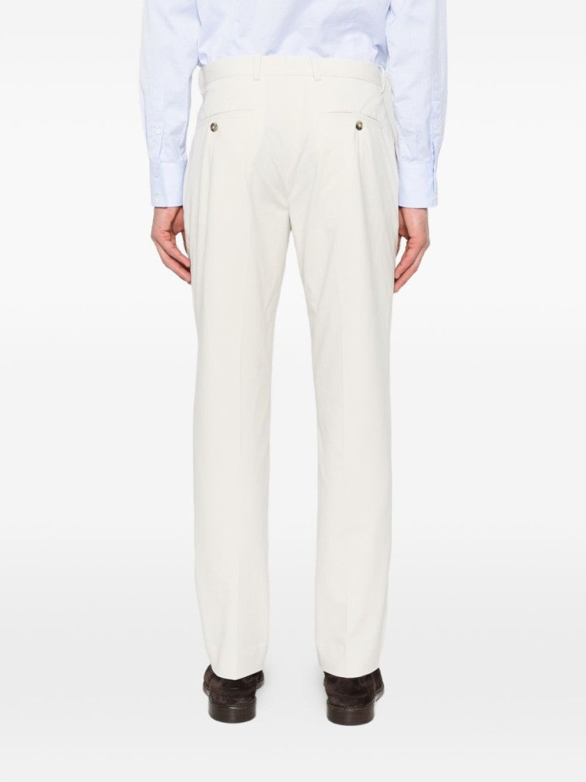 Circolo 1901 Off-White Tailored Trousers With Concealed Fastening And Pocket Detailing