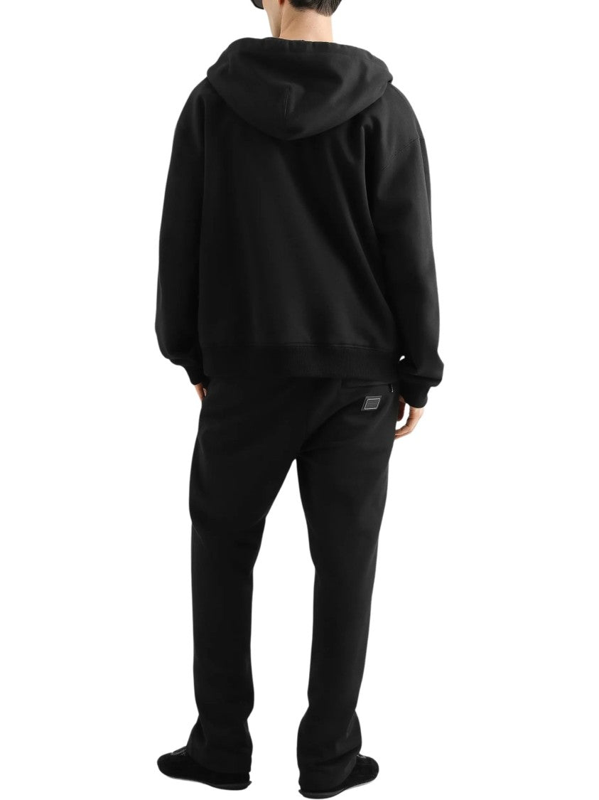 Dolce & Gabbana Zip-Up Hoodie With Drawstring Hood And Kangaroo Pockets