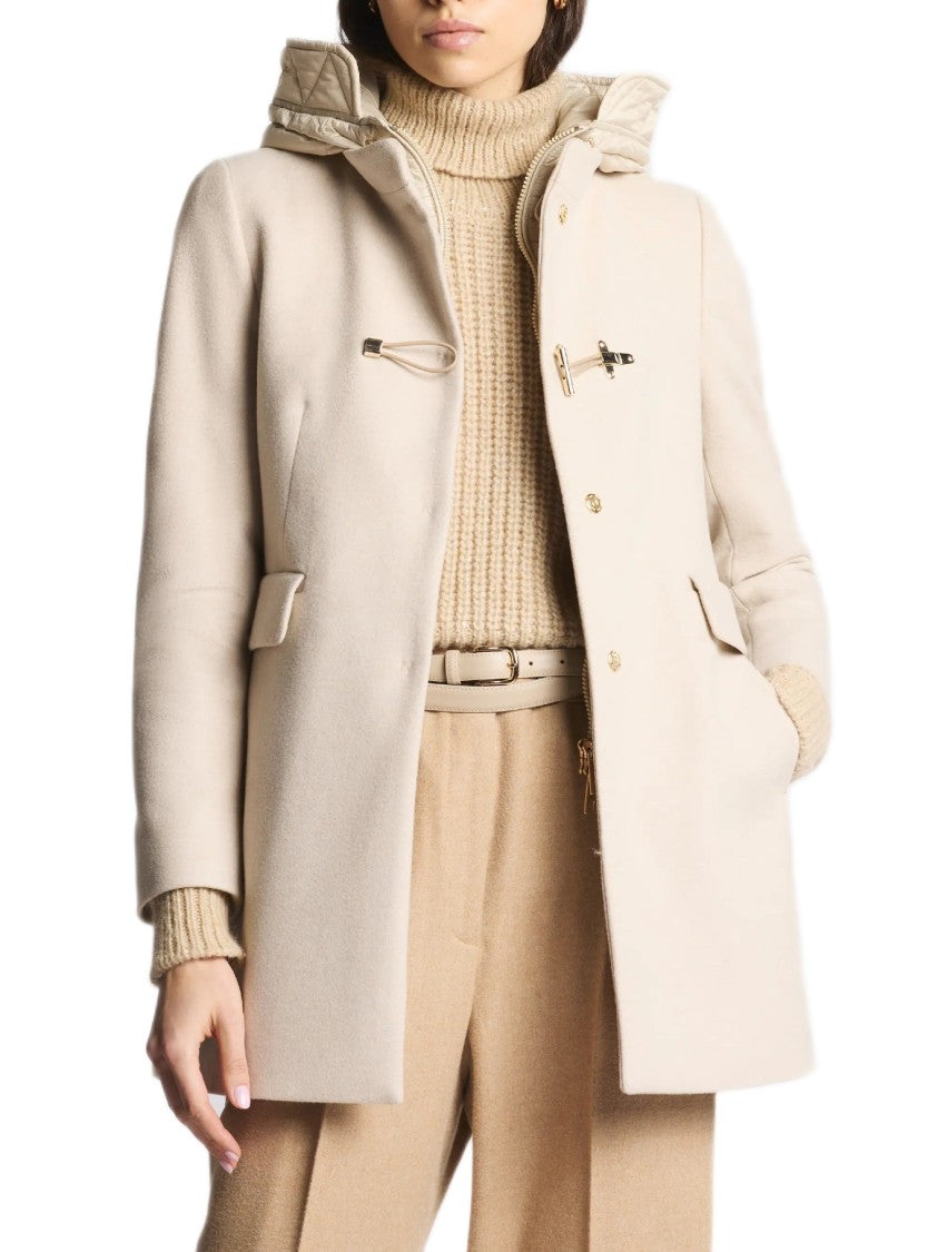 Fay Ivory Short Coat With Tailored Silhouette And Minimalist Design