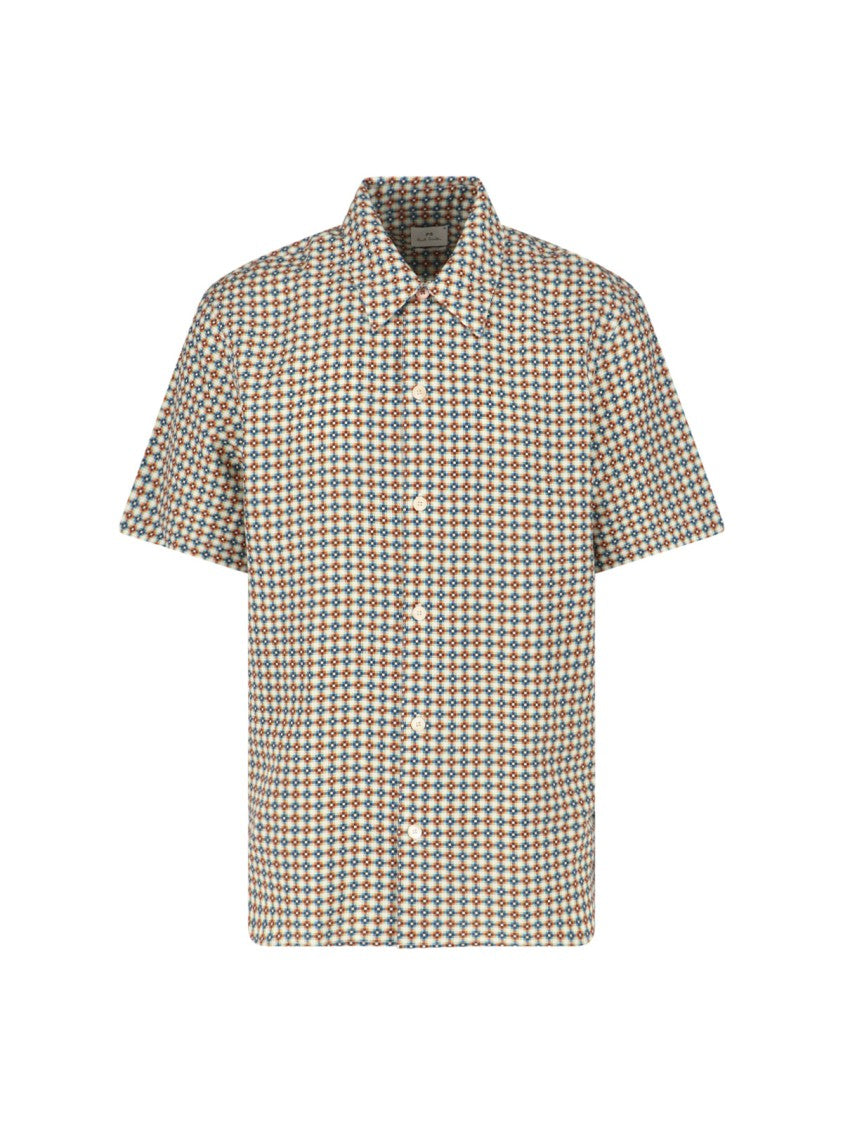 Paul Smith Multicolor Geometric Print Lyocell Shirt