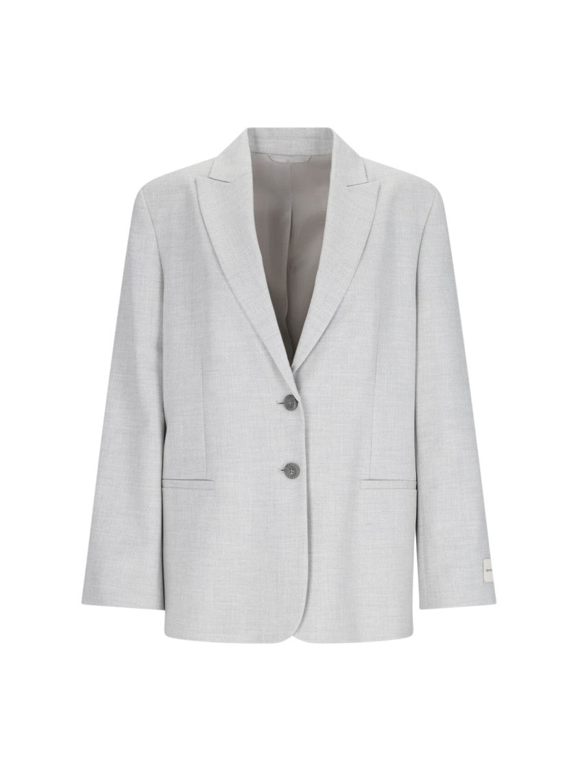 Calvin Klein Single-Breasted Blazer – Grey