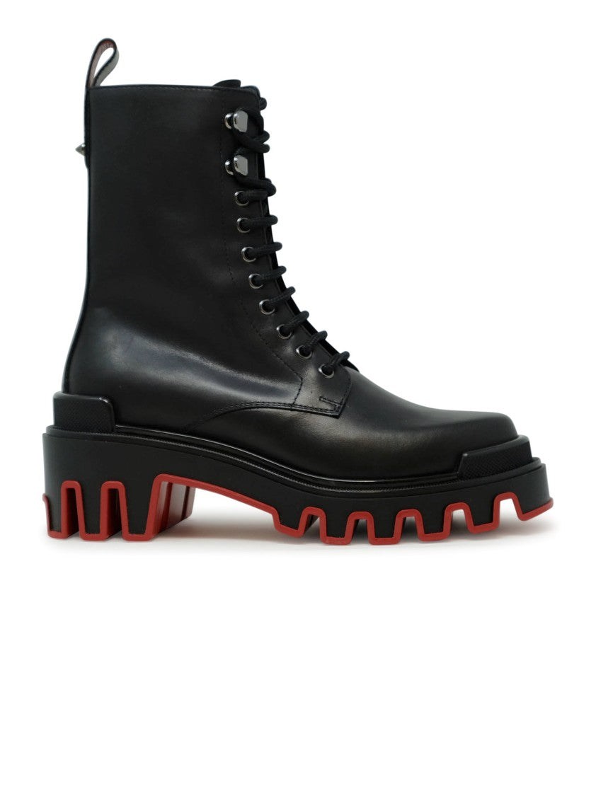 Christian Louboutin Calf Leather Dune Trott Alta Flat Low Boots