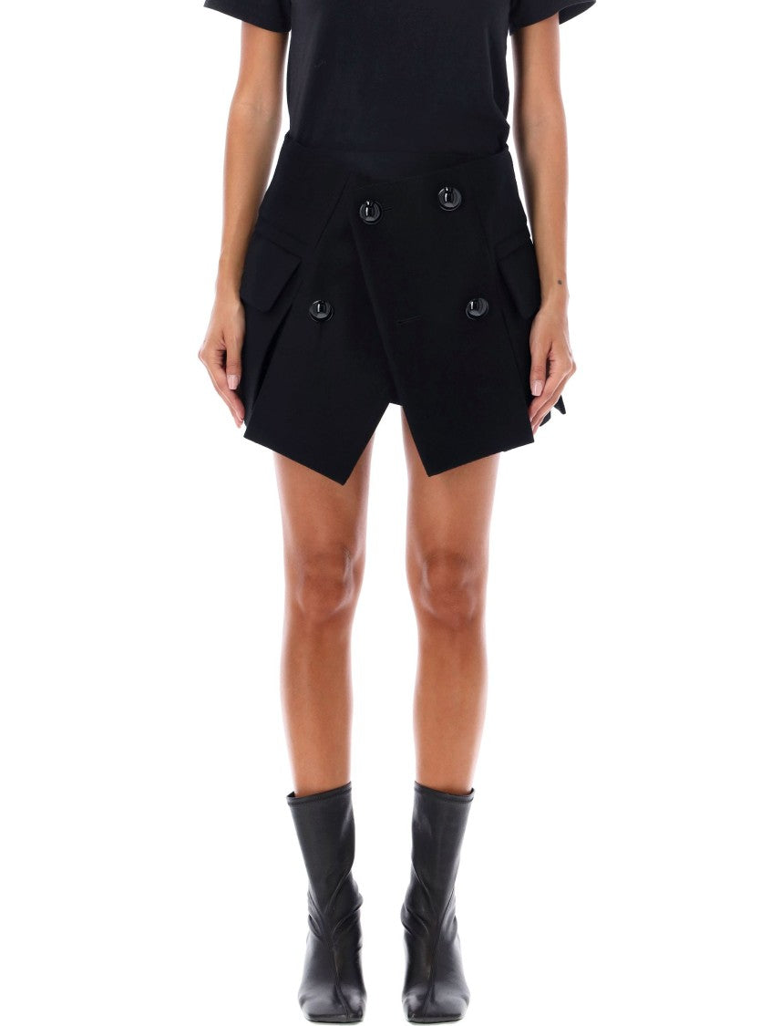 Sacai Melton Mini Skirt