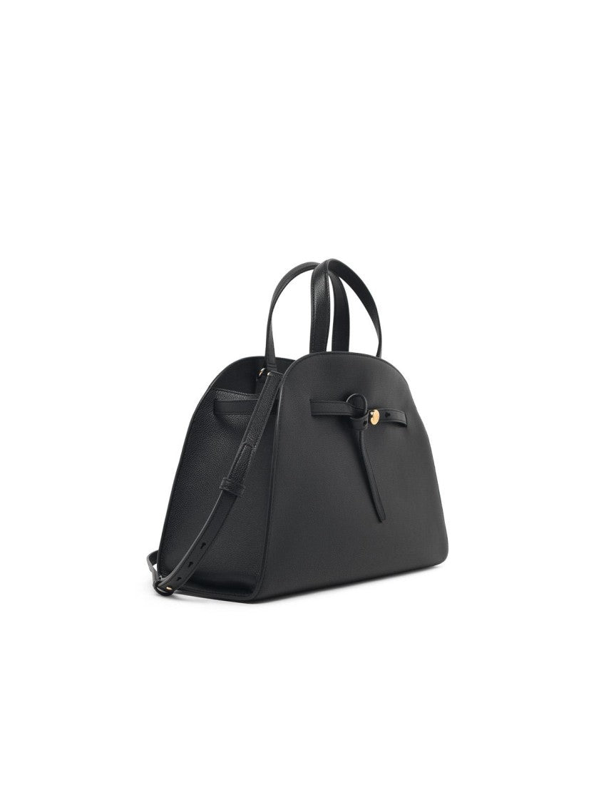 Tory Burch Romy Hammered Leather Top Case Bag - Black
