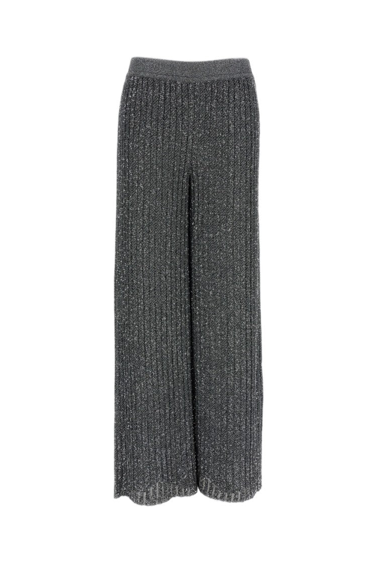Missoni Black/Silver High-Rise Wide-Leg Lurex Sequin Pants