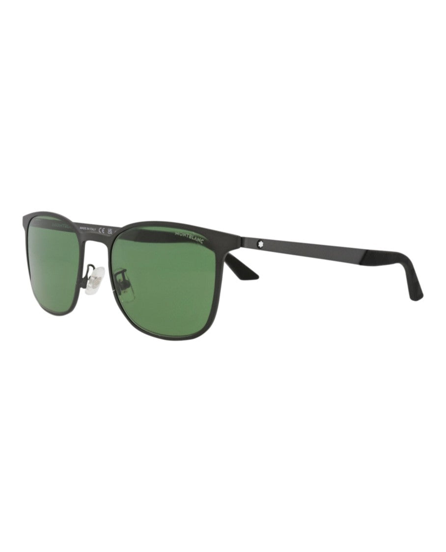 Montblanc Square Metal Sunglasses With Green-Tinted Lenses