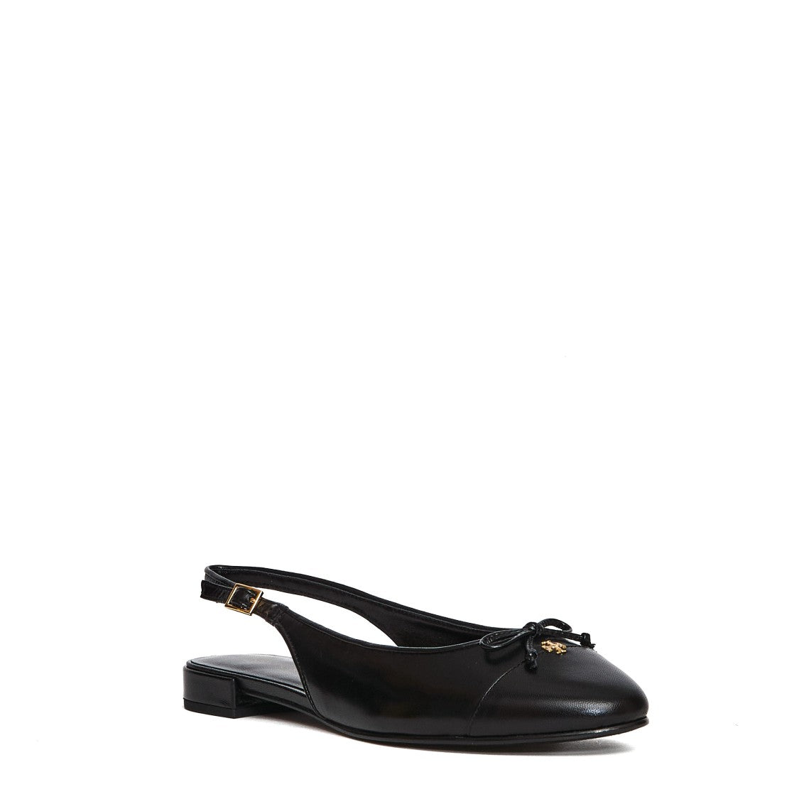 Tory Burch Leather Slingback Shoes With Contrast Pointed Toe
