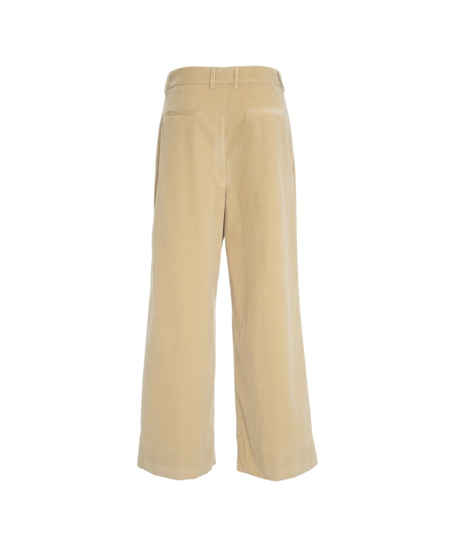 Dondup Pleated Trousers With High Waist And Wide Legs