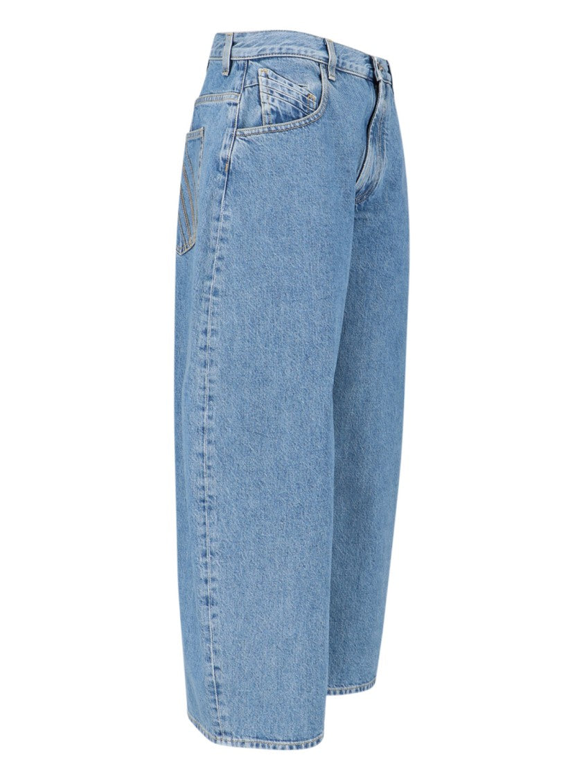 The Attico Crop Jeans – Light Blue