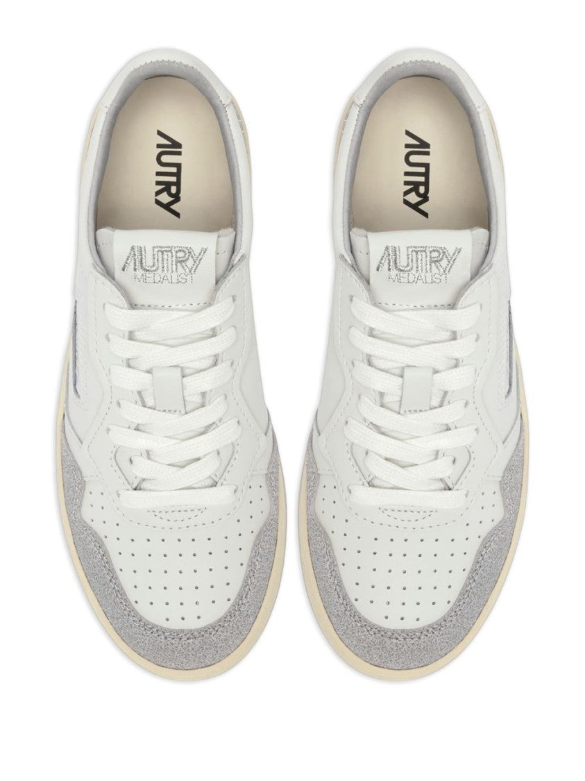 Autry White Grey Lace-Up Rubber Sneakers