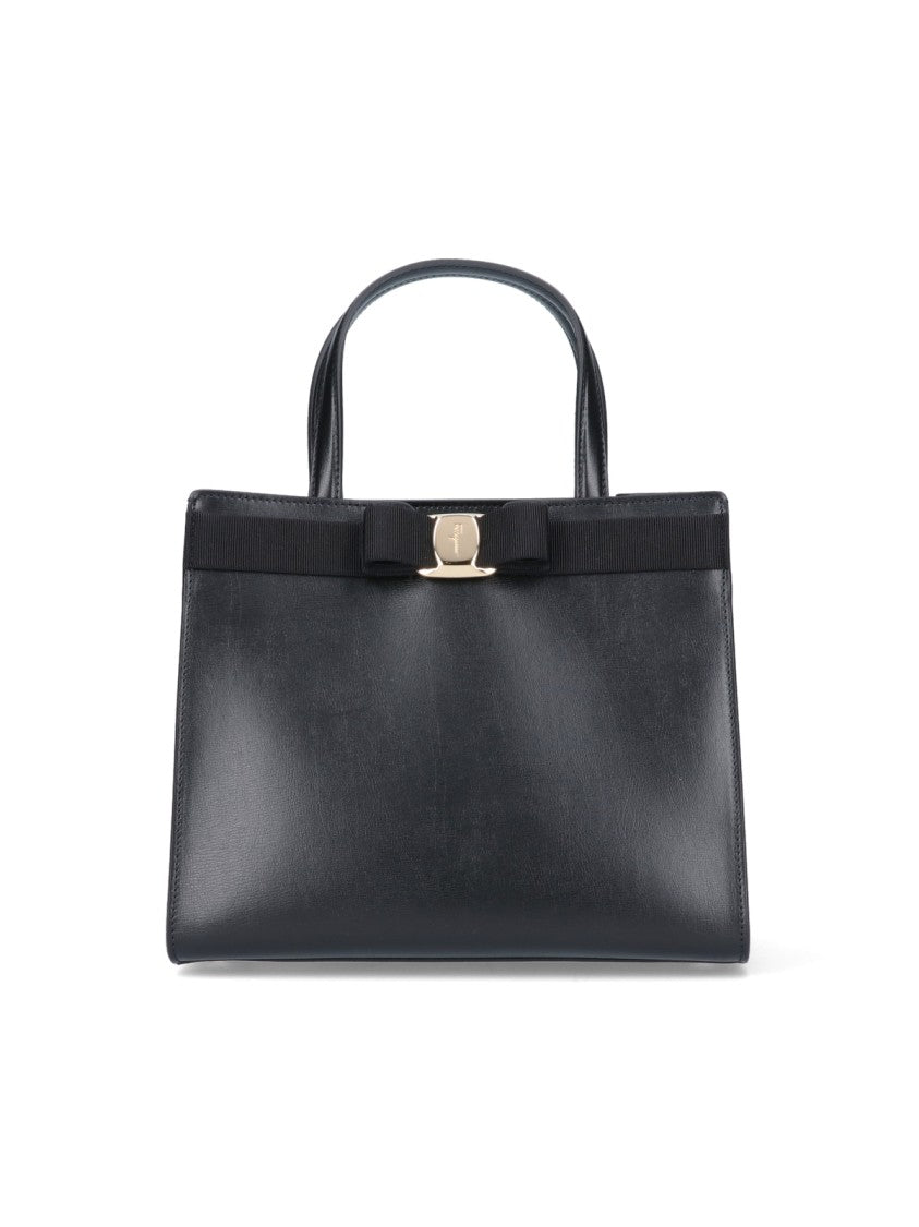 Ferragamo Vara Tote Bag With Bow – Black