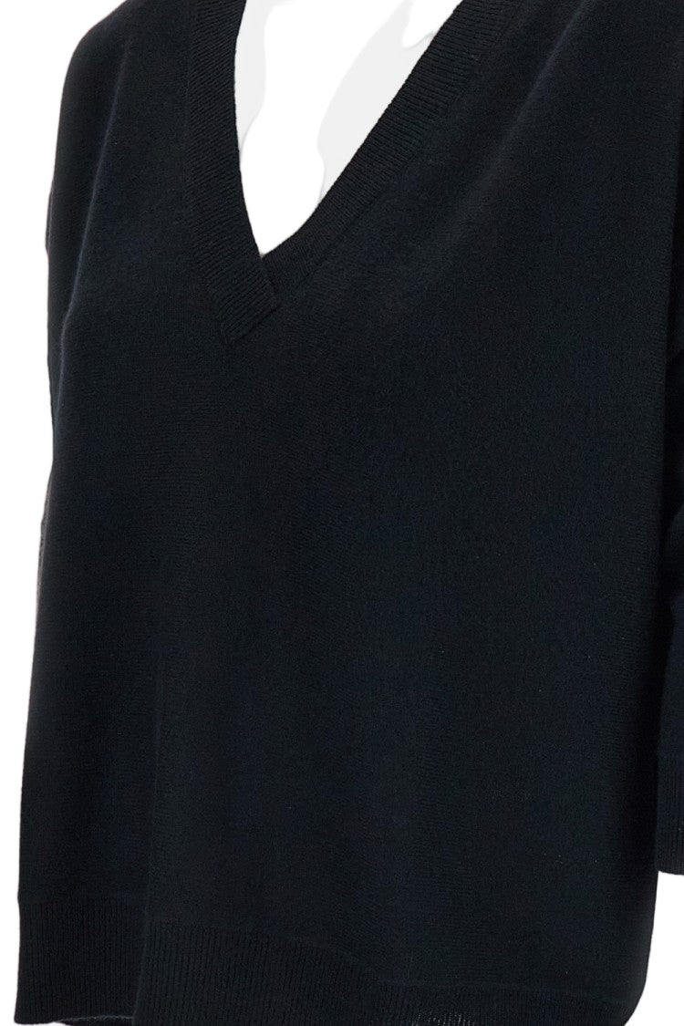 Lisa Yang Black Kenny V-Neck Cashmere Sweater