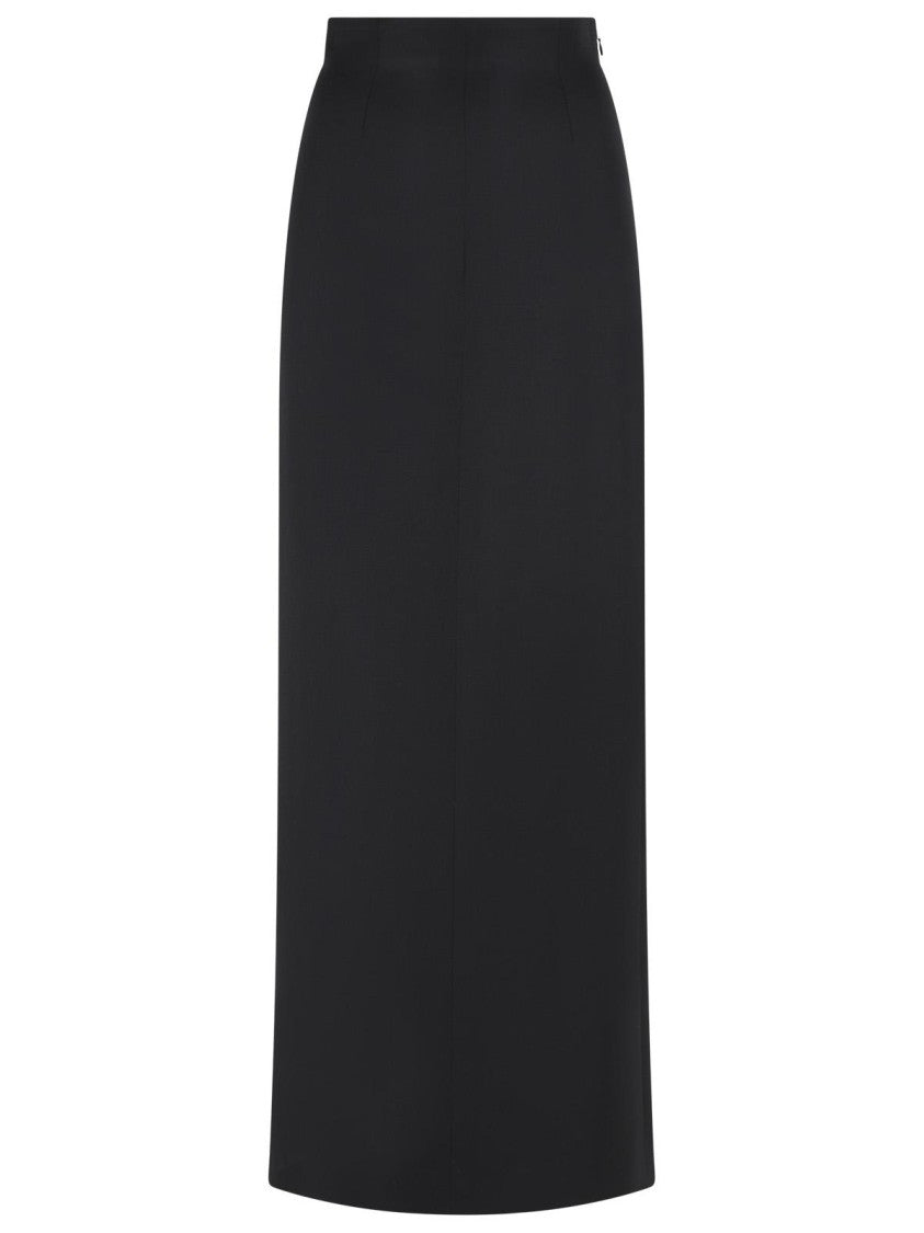 Maison Margiela Black Virgin Wool Maxi Trouser Skirt