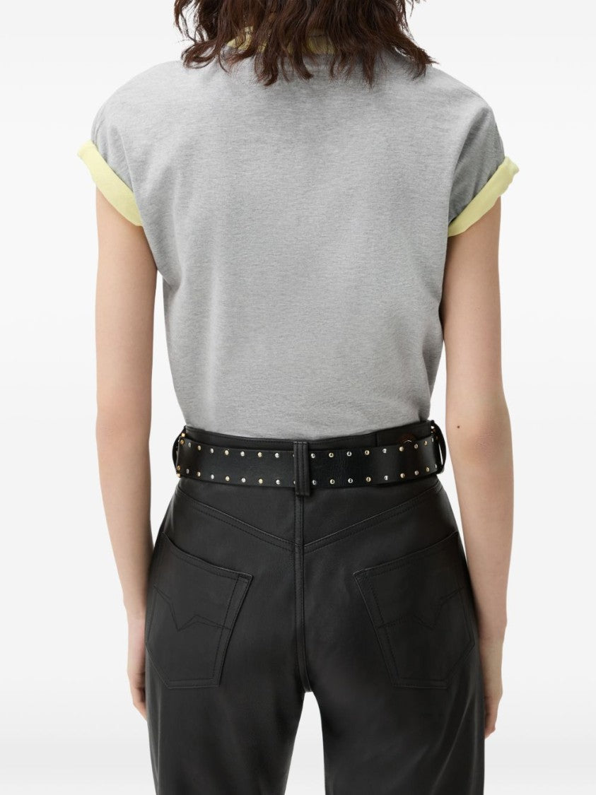 Versace Black Logo Print Jersey Texture T-Shirt