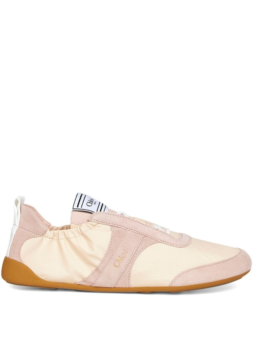 Chloé Minimalist Flat Sneakers With Suede Overlays