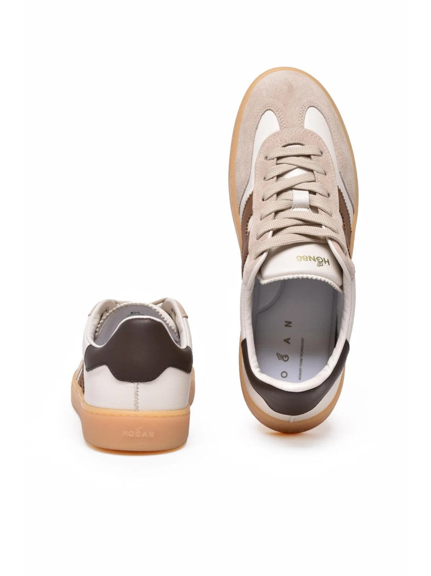 Hogan White Leather Logo Sneakers