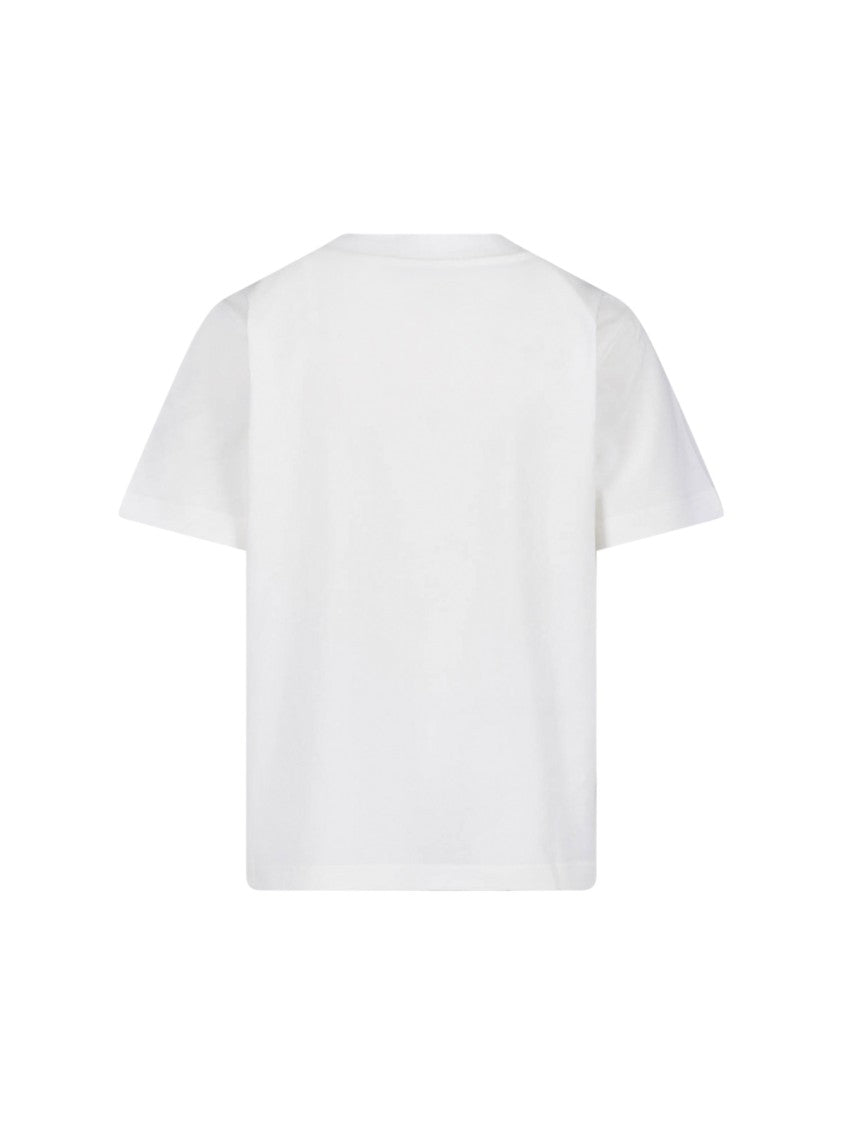 Burberry White Knight Stamp Cotton T-Shirt
