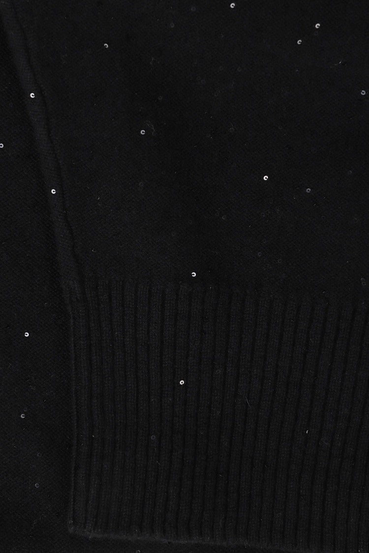 Antonelli Black Terenzia Sequin Embroidered Top