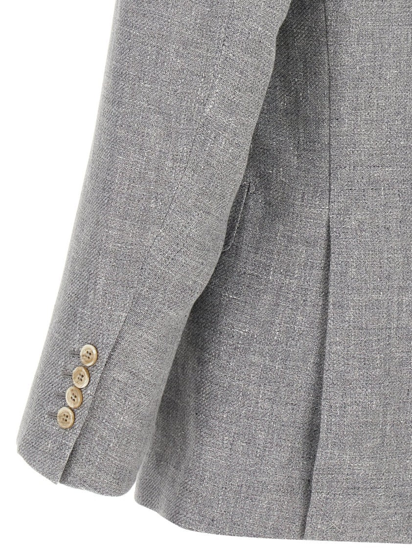 Brunello Cucinelli Single-Breasted Linen Blend Blazer