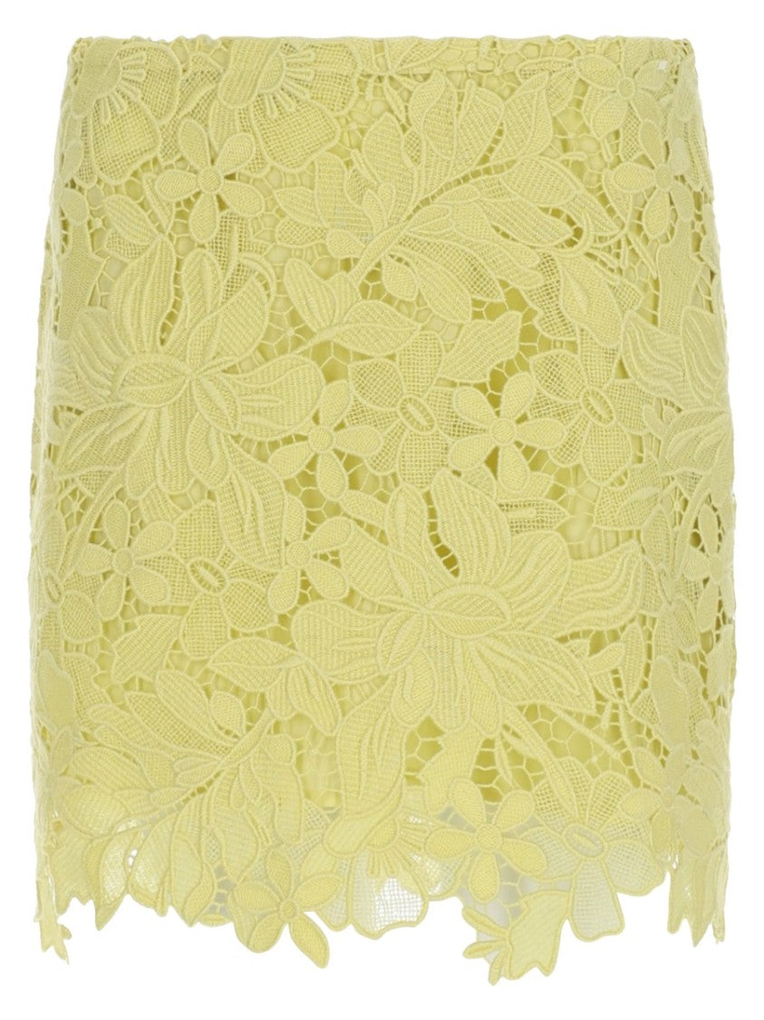 Sportmax Intricate Macramé Lace Miniskirt With Scalloped Hem