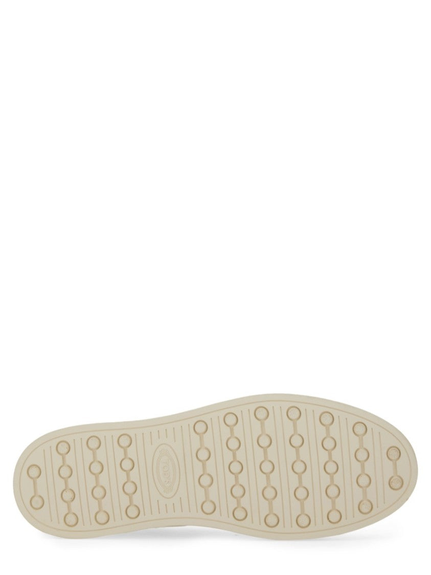 Tod's Low-Top Textured Accent Leather Sneakers