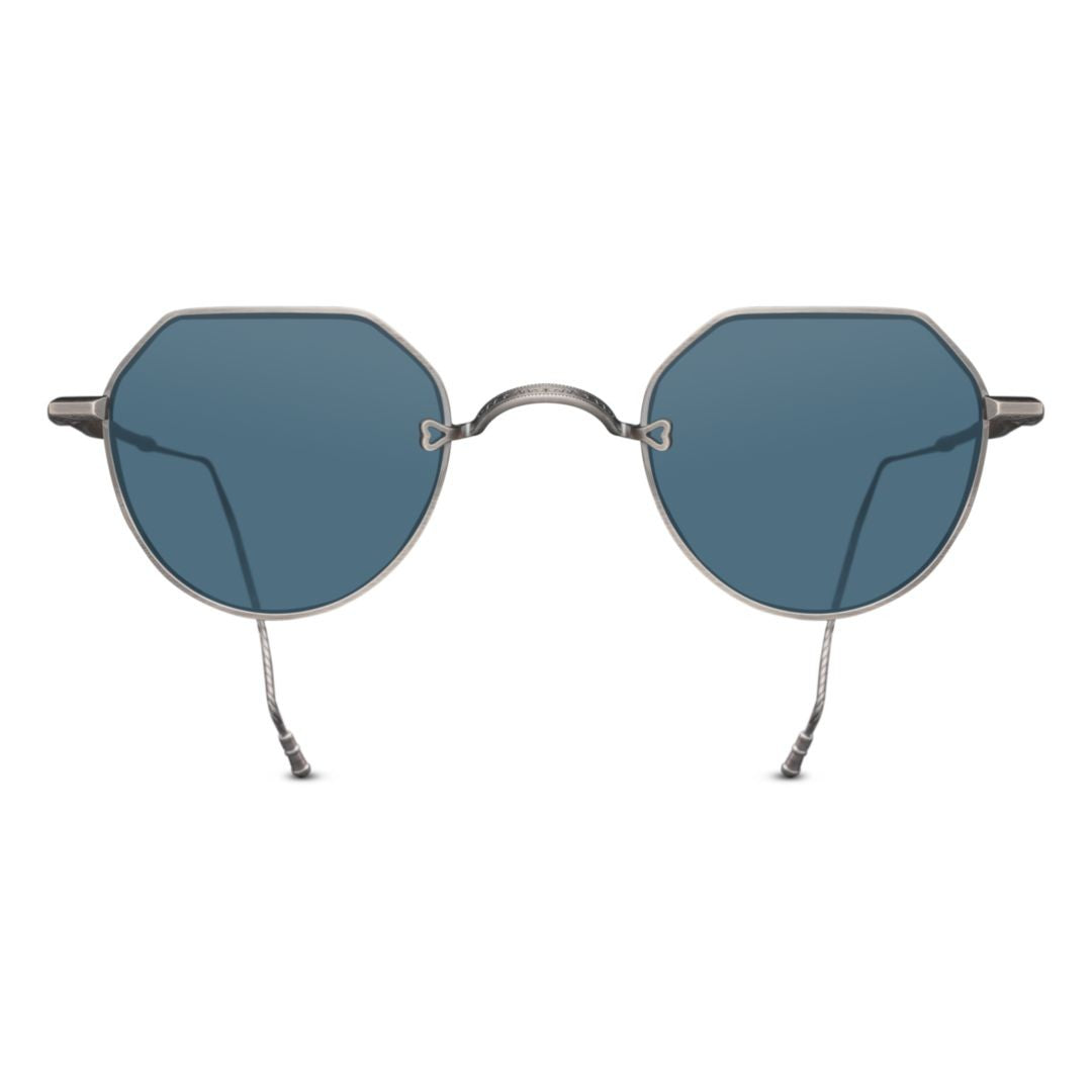Matsuda M3132 Octagonal Frame Sunglasses With Textured Metal Arms
