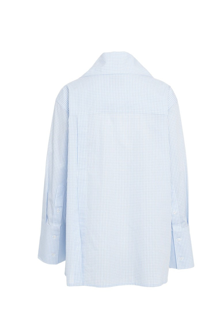 Bombo Studio Checkered Shirt With Distinctive Wide Collar And Oversized Silhouette