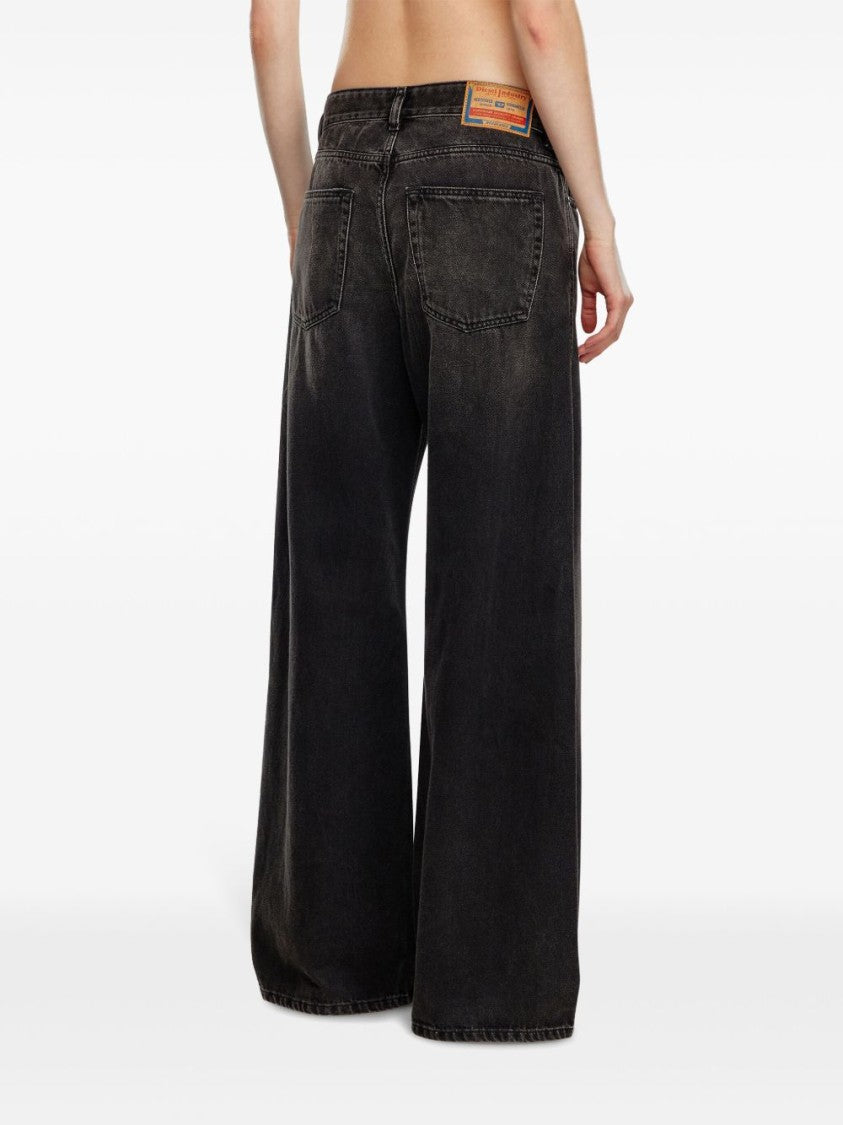 Diesel Wide-Leg Black Jeans With Classic Five-Pocket Styling