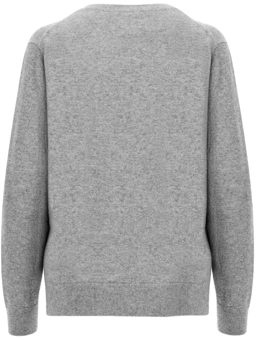 Vince Pure Cashmere V-Neck Sweater With Ribbed Cuffs