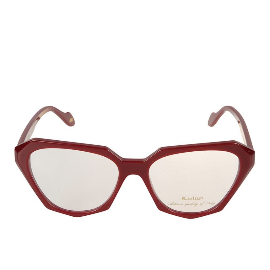 Kador Katrin Light Geometric Deep Red Acetate Eyeglasses