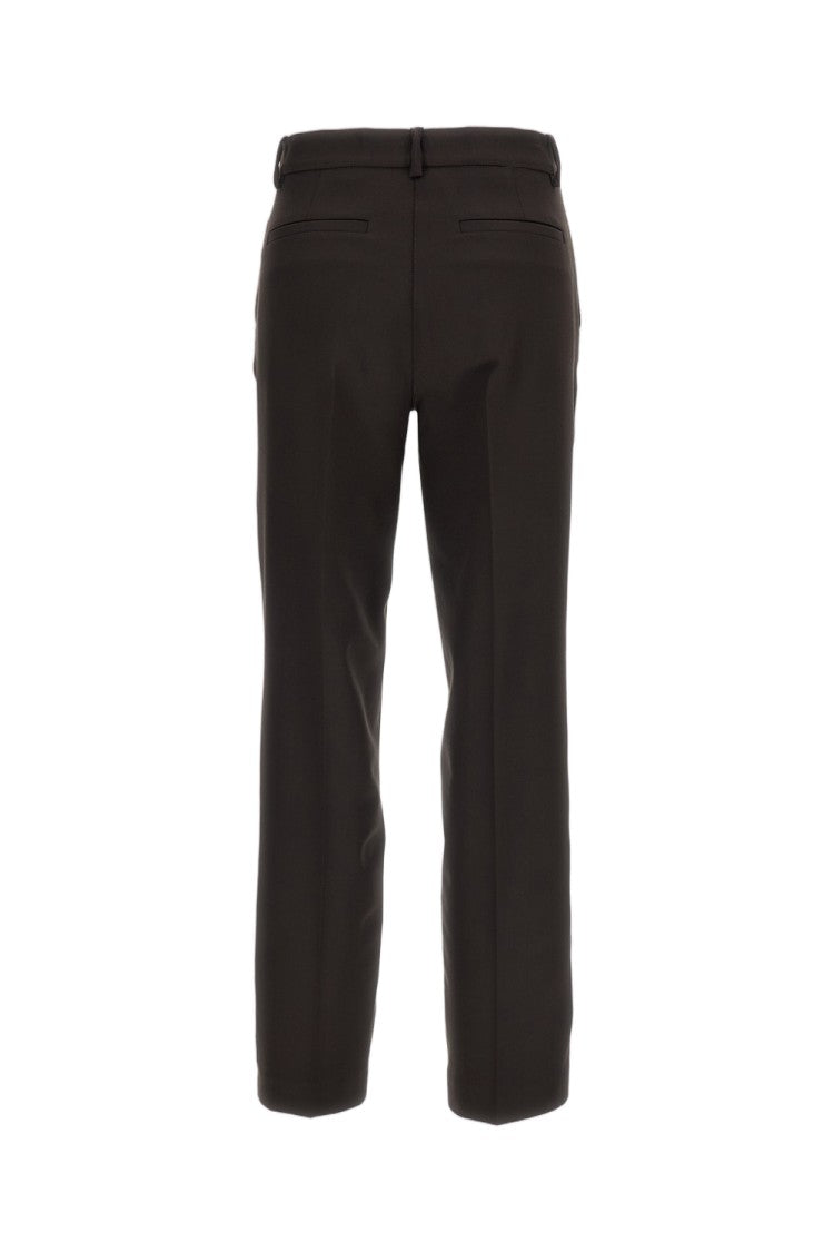 Parosh Brown Stretch Wool Straight-Leg Pants