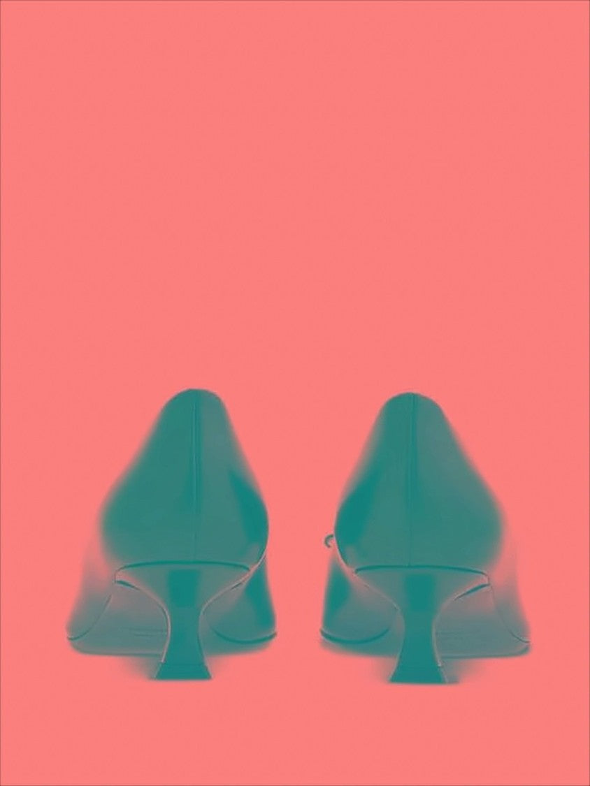 Salvatore Ferragamo Black Lambskin Pointed-Toe Pumps With Decorative Bow