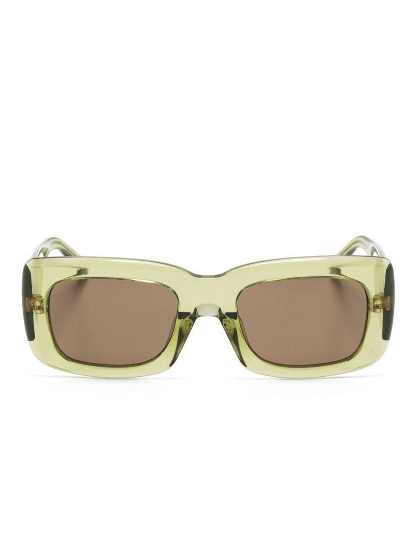 The Attico Translucent Green Rectangular Sunglasses