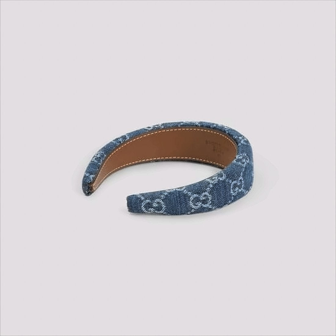Gucci Denim Padded Headband With Interlocking G Pattern
