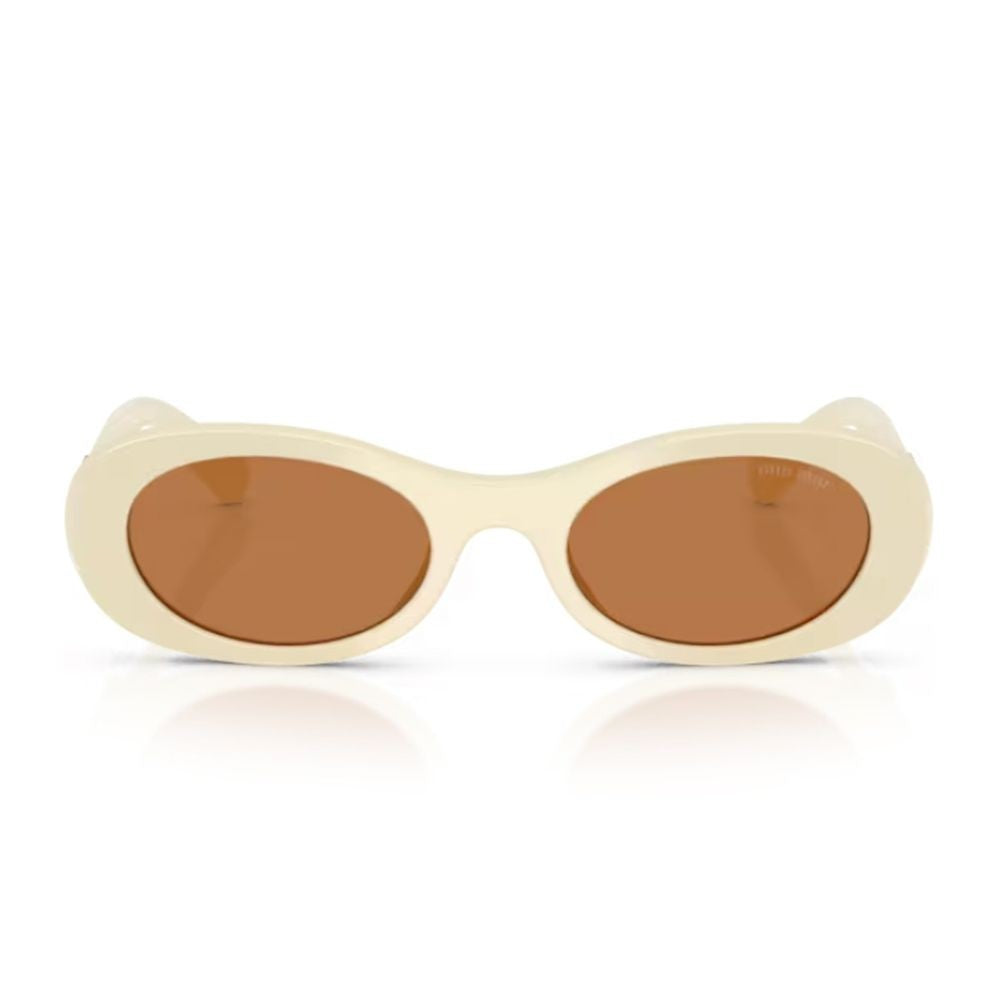 Miu Miu Bold Oversized Oval Sunglasses With Gold Logo Detail