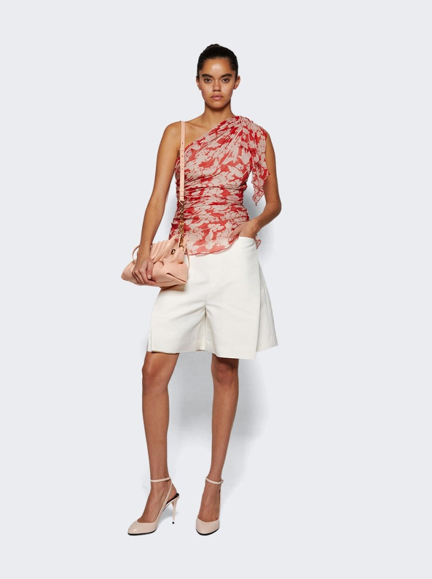 Victoria Beckham One Shoulder Draped Top Chilli And Blush