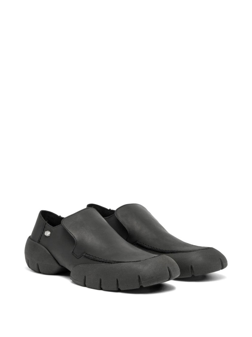 Diesel Black Minimalist Almond Toe Flat Shoes