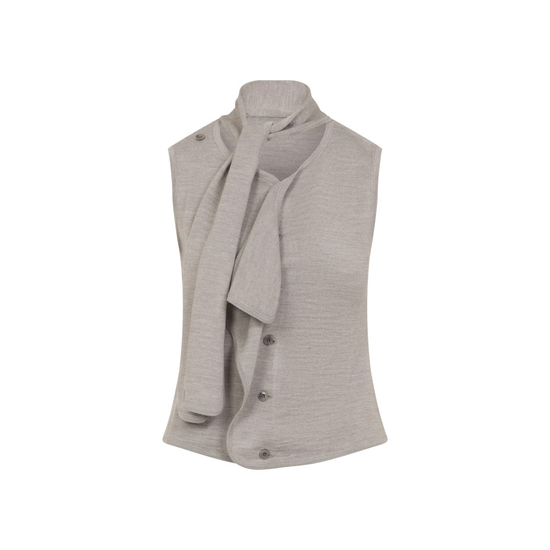 Lemaire Asymmetrical Sleeveless Cardigan With Scarf Collar