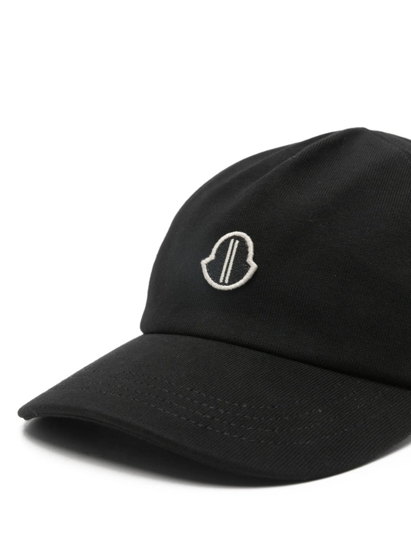 Moncler X Rick Owens Black Structured Crown Baseball Hat