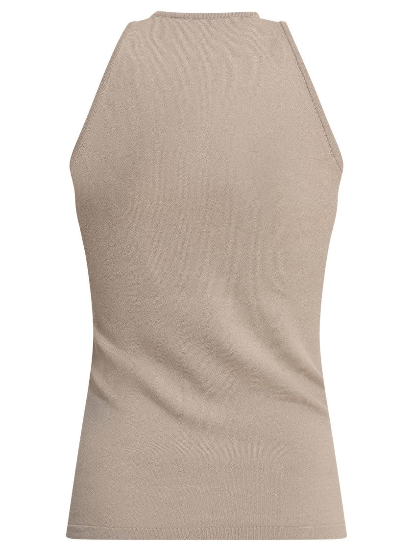 Max Mara Slim-Fit Viscose Top With American Neckline