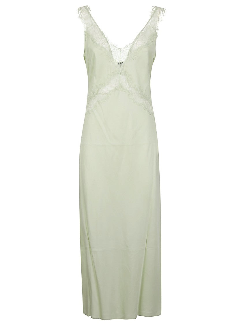 Pinko Anise Fitted Lace Trim Viscose Dress