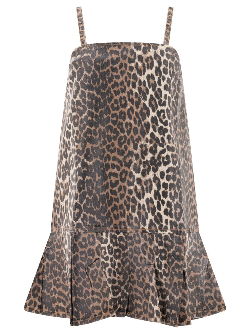 Ganni Leopard Print Mini Dress