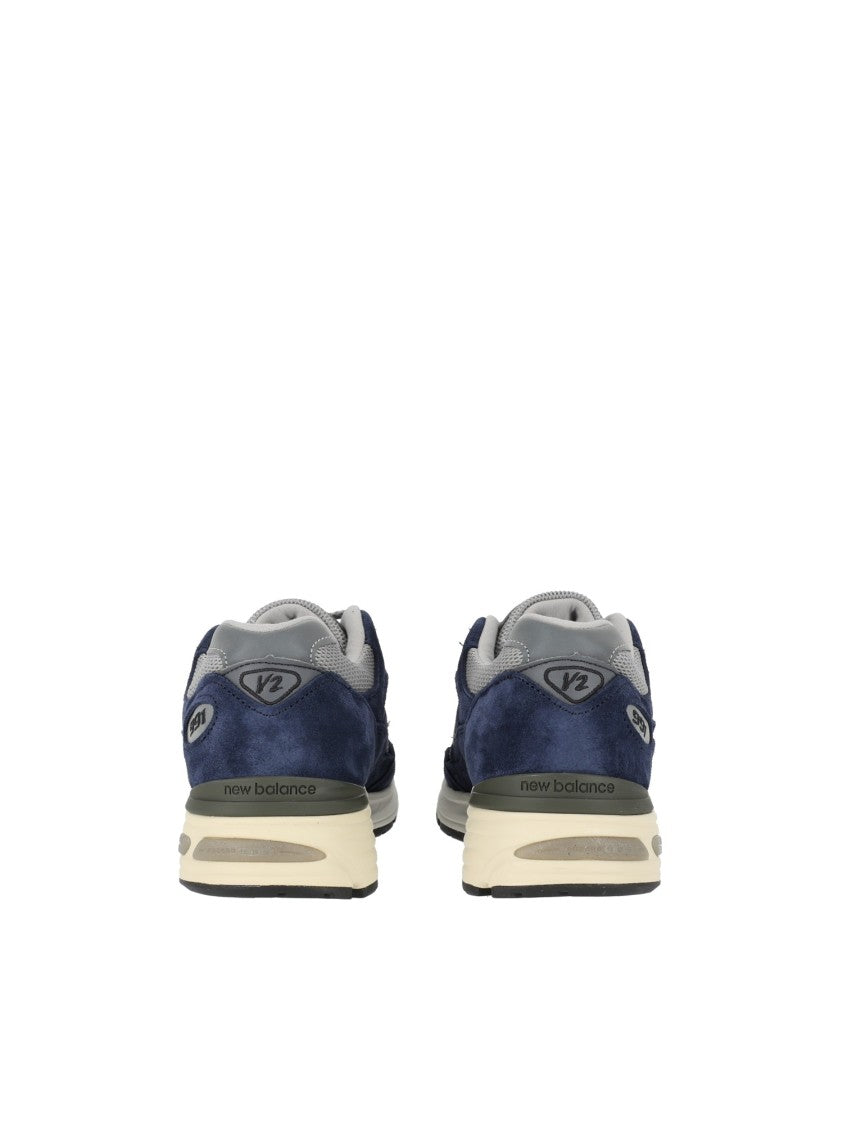 New Balance Blue/Alloy Suede Synthetic Mesh Sneakers