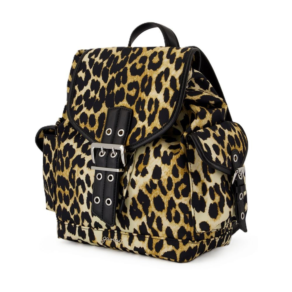 Ganni Bucky Small Backpack - Nylon - Leopard