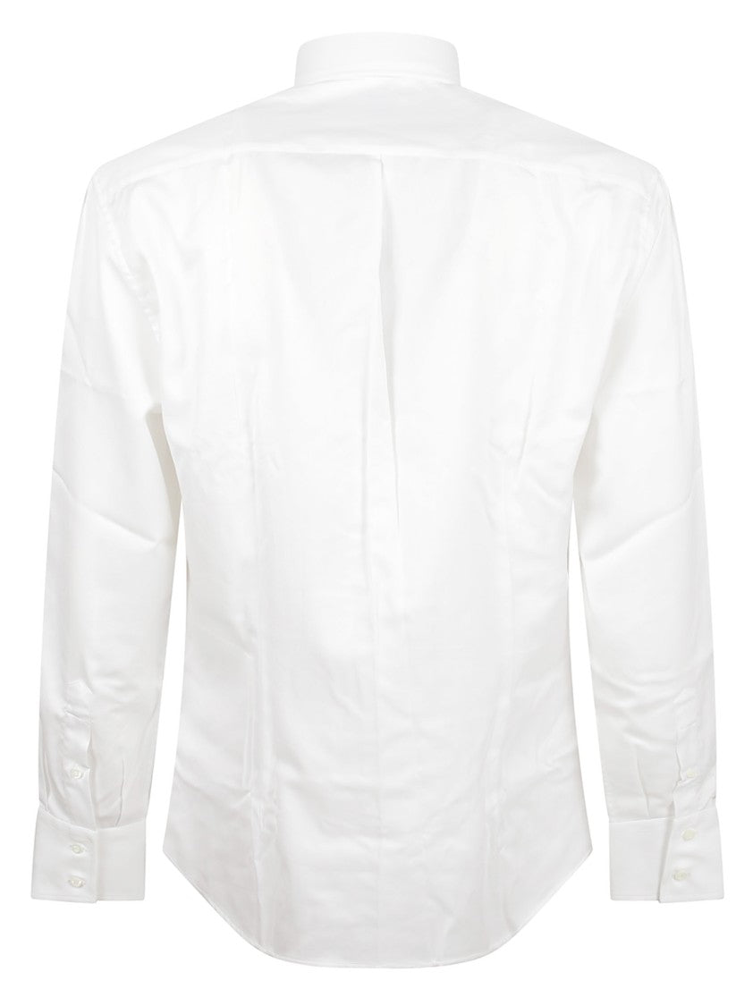 Brunello Cucinelli White Cotton Casual Shirt With Italian Collar