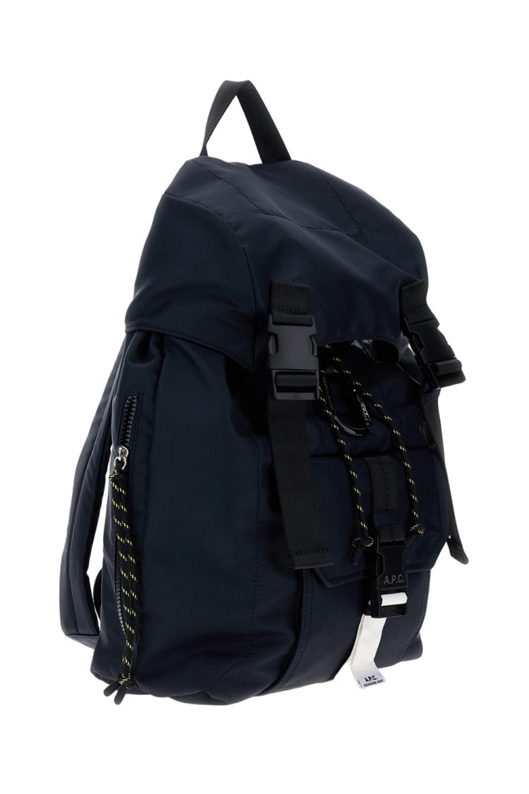 A.P.C. Navy Blue Backpack With Logo Applique