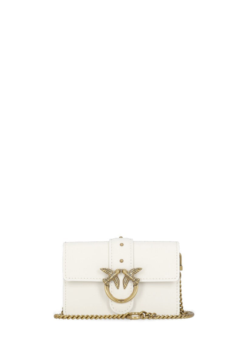 Pinko Ivory Leather Shoulder Bag