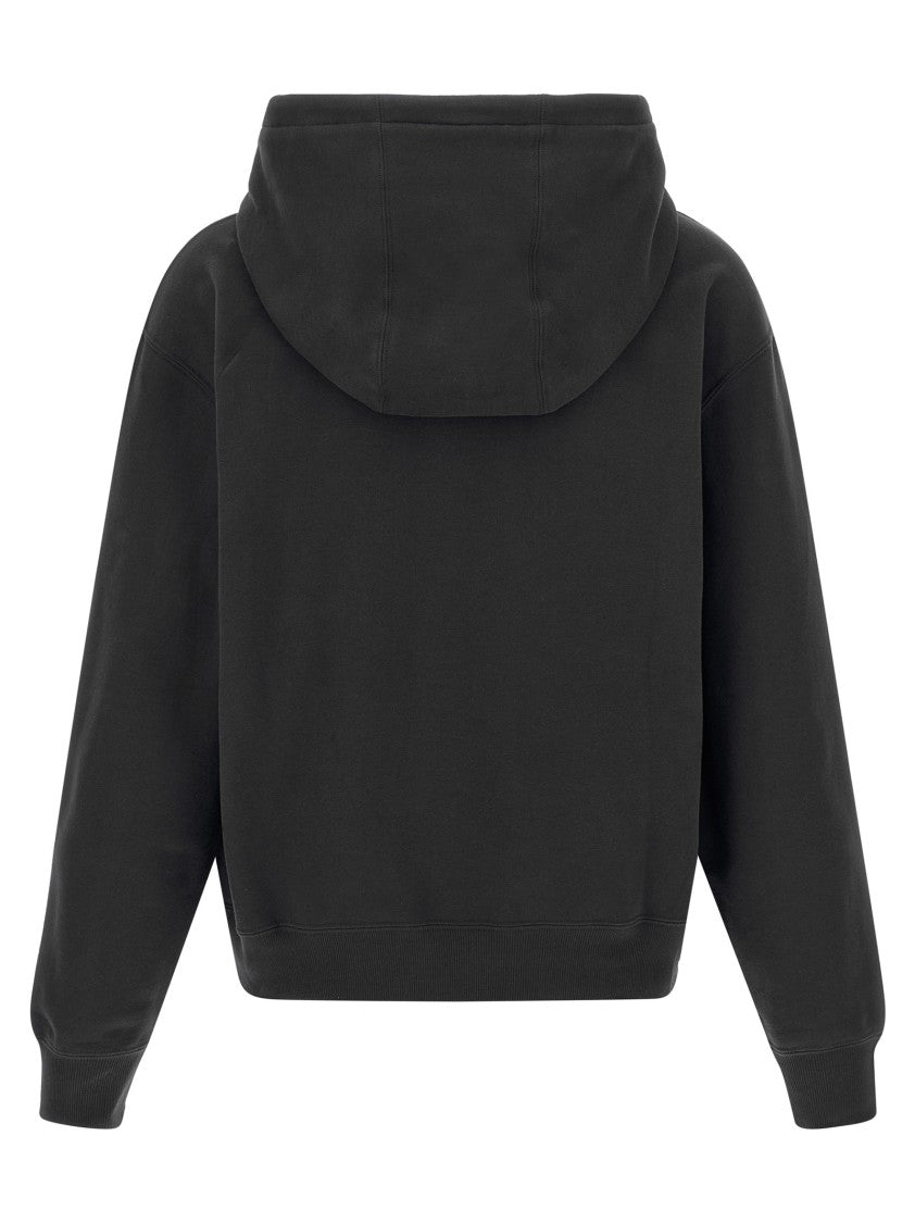 Saint Laurent Fleece Cotton Hoodie With Tonal Embroidery