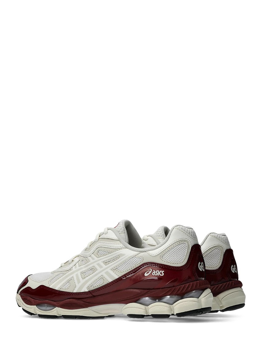 Asics White Burgundy Gel-Nyc Mesh Gel Sneakers