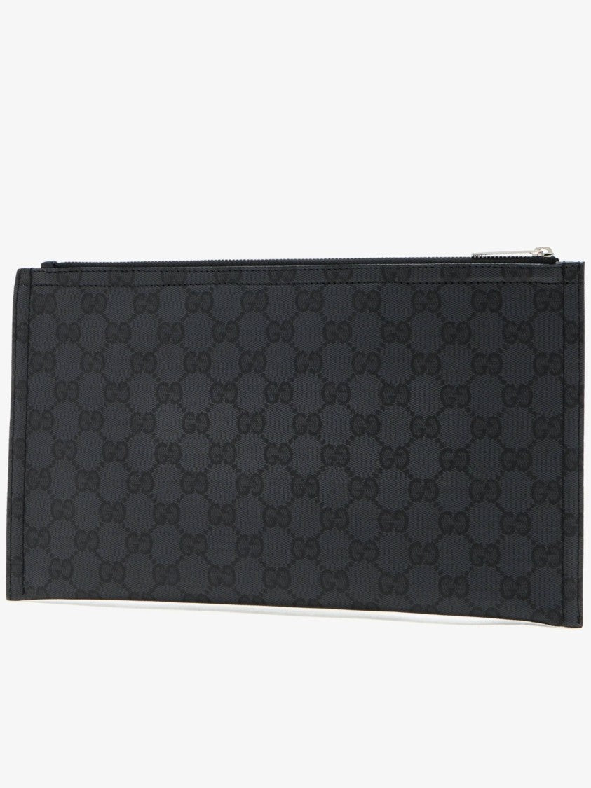 Gucci Large Rectangular Pouch With Monogram Pattern And Zip Closure